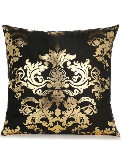 Buy Decorative Pillow And Cover Set Black/Gold 45x45cm in UAE