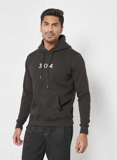 Buy Core Logo Print Hoodie Black in UAE