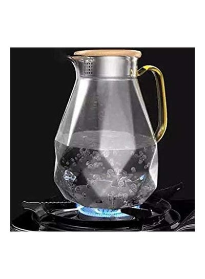 Buy Glass Infuser Teapot With Lid Clear 1800ml in UAE