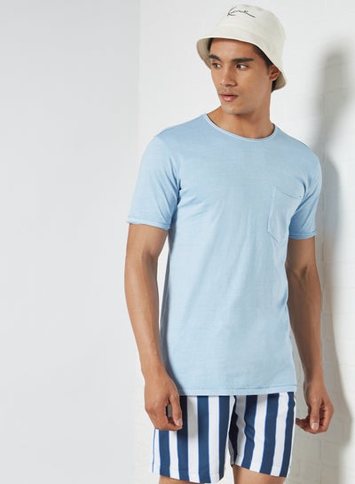 اشتري Patch Pocket T-Shirt Light Blue في السعودية