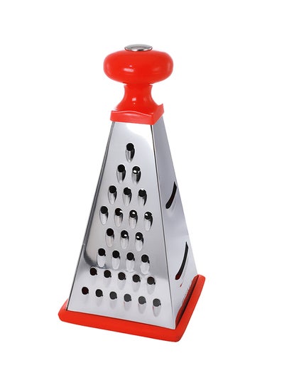 Buy 4-Sided Aluminium Grater Red/Silver 9inch in UAE