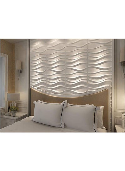 Buy 3D Fiber Wall Panels Multi Square Type White 50 x 50cm in Egypt