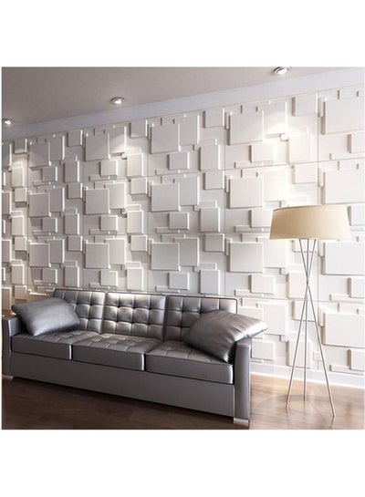 Buy 3D Fiber Wall Panels Multi Square Type White 80 x 62.5cm in Egypt