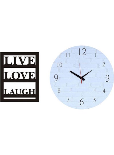 Buy A2892 Wooden Round Analog Wall Clock With Live Wooden Tableau Multicolour 40cm in Egypt