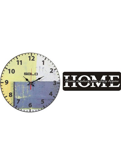 Buy B4235 Wooden Round Analog Wall Clock With Home Wooden Tableau Multicolour 40cm in Egypt