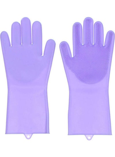 Buy Gloves Silicone For Dish Cleaning Purple in Egypt