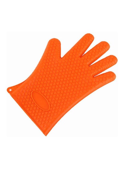 Buy 1Pair Silicone Gloves, Heat Resistant Oven Mitts Orange in Egypt