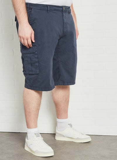 Buy Plus Size Cargo Shorts Navy Blue in UAE