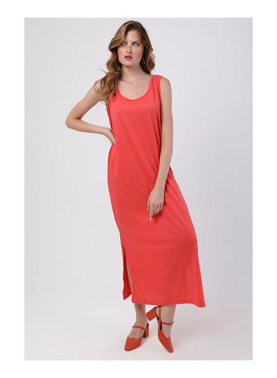 Buy Women's Maxi Plain Basic Dresses Orange in Egypt