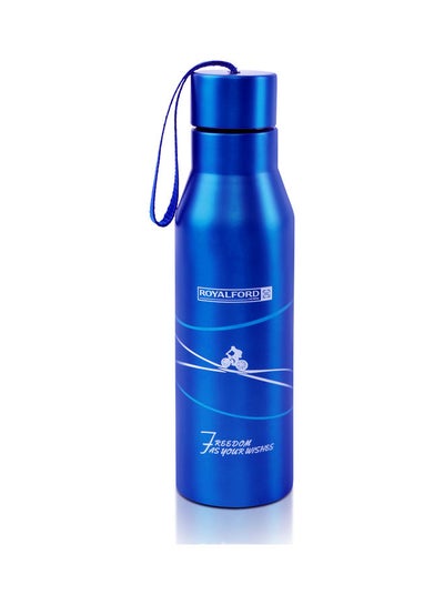 Buy Double Wall Stainless Steel Water Bottle Blue/White 8.2x32cm in UAE