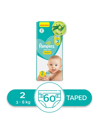 Buy Baby Dry Diapers  Size 2, Mini, 3-8 Kg (60 Diapers) in Egypt