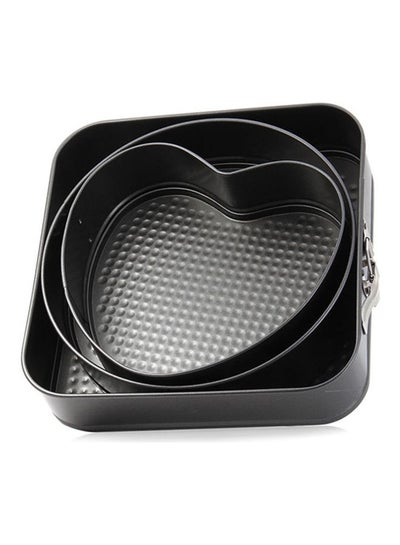 Buy 3-Piece Non-Stick Cake Pan Set Black 26x10x26cm in Saudi Arabia