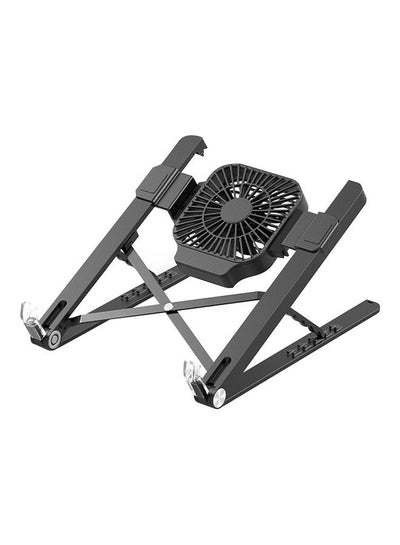 Buy Multifunctional Portable Folding Laptop Stand with Cooling Holder Black in Egypt