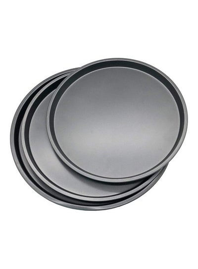 Buy 3-Piece Non-Stick Pizza Pan Black 34 x 2 x 34cm in Saudi Arabia