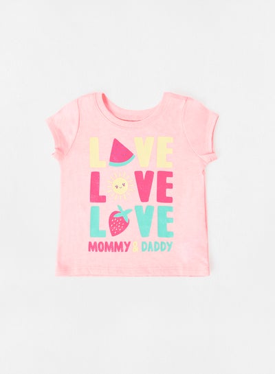 Buy Baby/Kids Graphic Print T-Shirt Pink in UAE