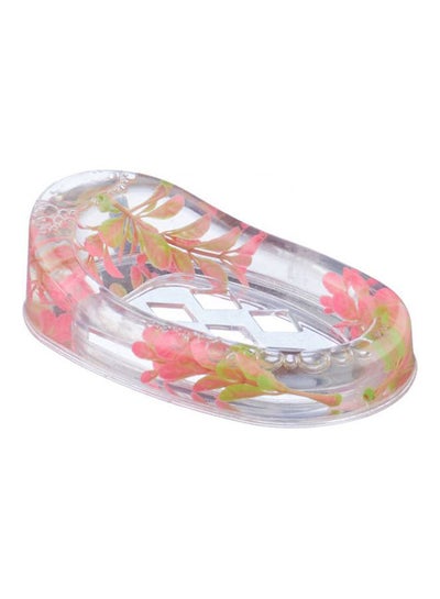 Buy Plastic Floral Soap Dish - Transparent Pink in Egypt