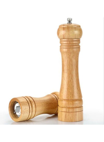 اشتري Pepper Grinder - Solid Wood Manual Pepper Mill Wooden Brown في مصر