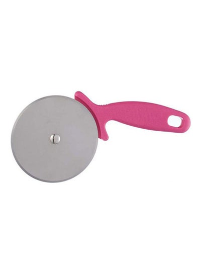 Buy Stainless Steel Pizza Cutter With Plastic Silver-Fuchia 21X10cm in Egypt