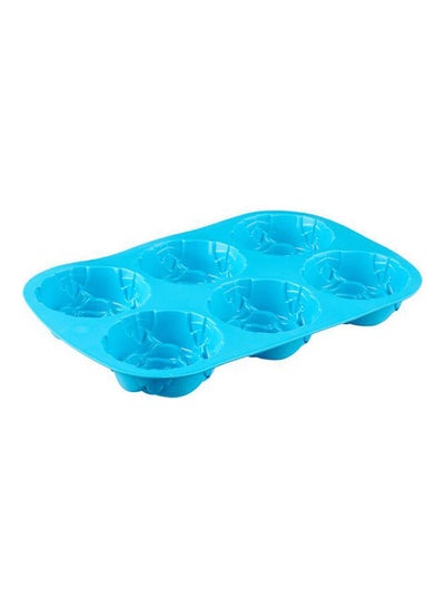 اشتري Silicone Baking Cupcake Mold 6 Holes BLue في مصر