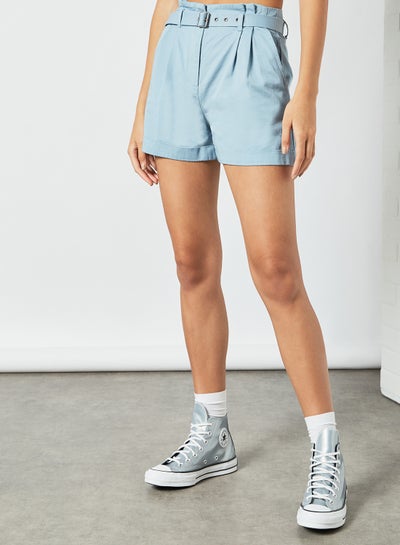 Buy Belted Shorts Blue in Saudi Arabia