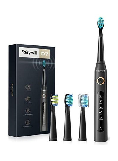 Buy Rechargeable Electric Powerful Toothbrush with 3 Brush Heads Multicolour in Saudi Arabia