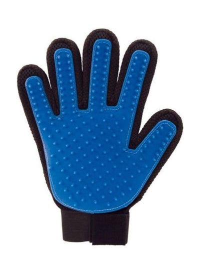 Buy Enhanced Five Finger Designed Gentle Pet Grooming Brush Pet Hair Remover Glove Perfect For Dogs And Cats Blue/Black in Egypt