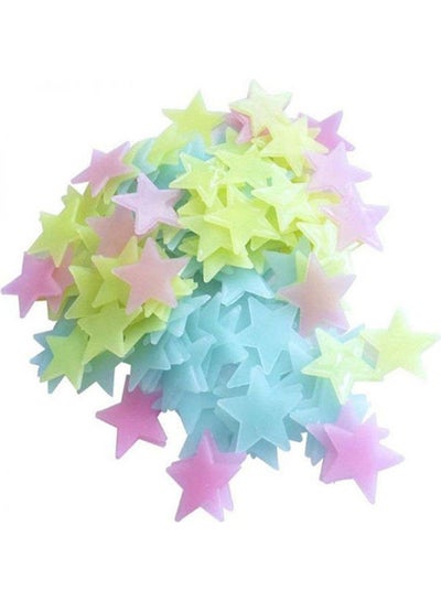 Buy Luminous Plastic 3D Stars Glow In The Dark Wall Stickers Multicolour 3 x 3cm in Egypt