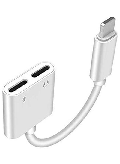 Buy 2 in 1 Headphone Adapter lightning Cable White in Saudi Arabia