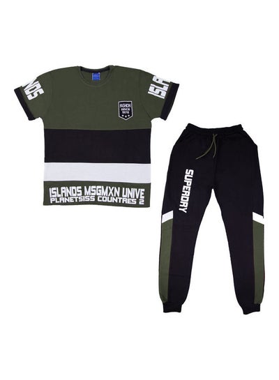 Buy 2-Piece T-Shirt And Pants Set Multicolour in Saudi Arabia