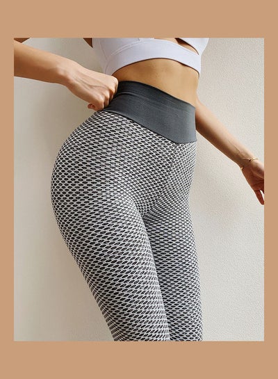 Buy High Waist Training Leggings Grey in UAE