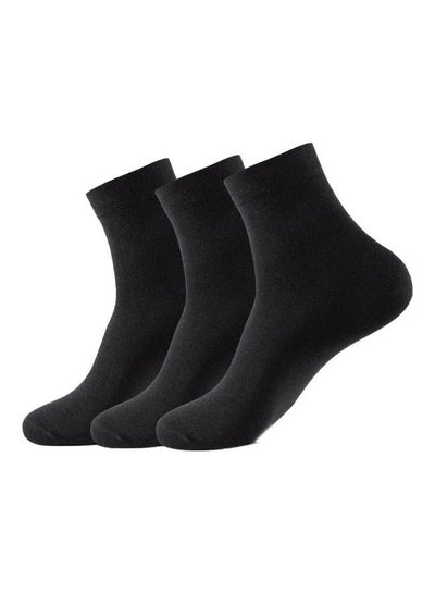 Buy Pack Of 3 Solid Socks Black in UAE