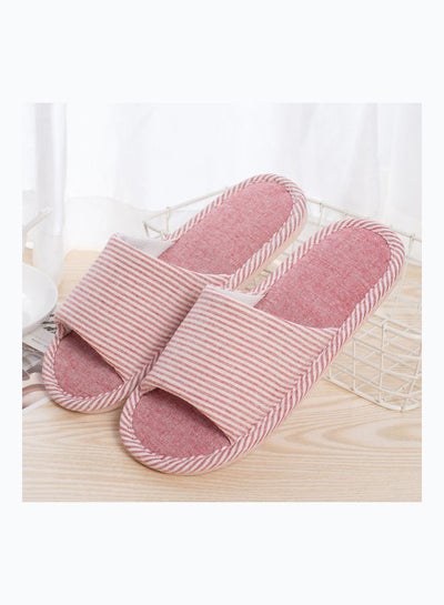 Buy Striped Bedroom Slippers Pink in UAE