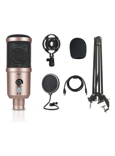 اشتري Portable Broadcasting, Studio Recording, Conference USB Condenser Microphone Kit Gold/Black في السعودية