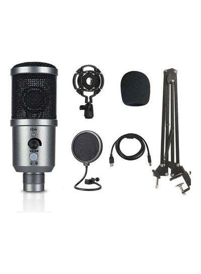 اشتري Portable Broadcasting, Studio Recording, Conference USB Condenser Microphone Kit Grey/Black في السعودية