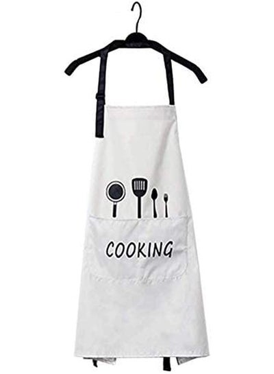 اشتري Breathable Waterproof Apron أبيض/أسود 68 x 72سم في الامارات