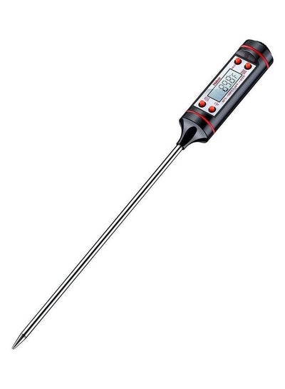 Buy LCD Screen Display Cooking Thermometer With Case Black/Silver in Saudi Arabia