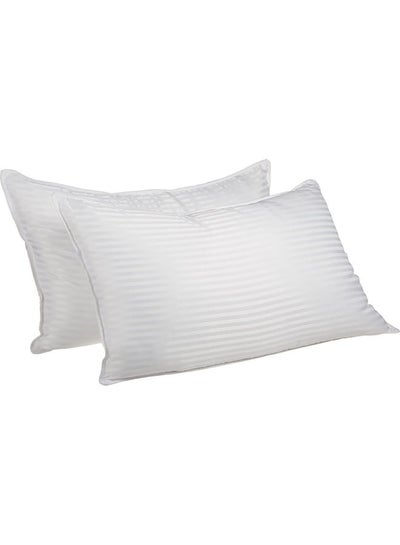 Buy 2-Piece Hotel Soft Pillow Set Polyester White 50x75cm in UAE