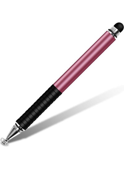 اشتري قلم شاشة لمس محمول برأس مزدوج يناسب جميع الأجهزة وردي/أسود في الامارات