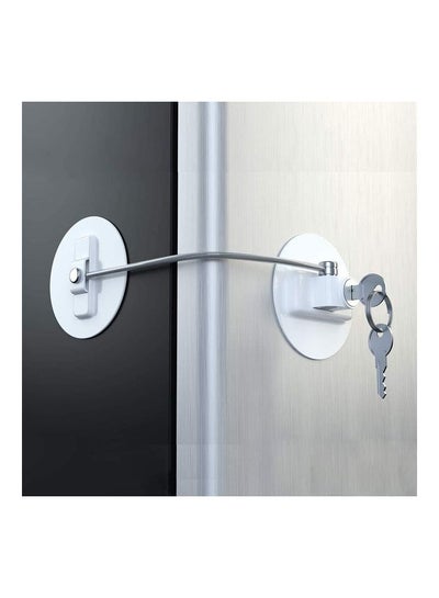 Buy Refrigerator Baby Proof Door Lock With 2 Keys White in Saudi Arabia