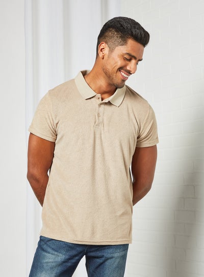 Buy Button Down T-Shirt Brown in UAE