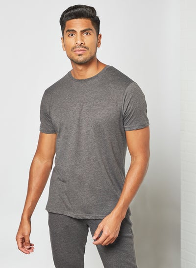 Buy Crew Neck T-Shirt Dark Grey in Saudi Arabia