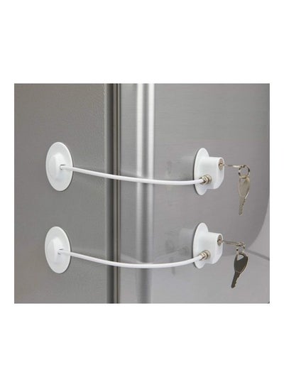 Buy 2 Pack Refrigerator Door Locks With 4 Keys White in UAE