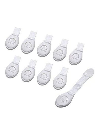 Buy 10-Piece Drawer Door Cabinet Lock White in Saudi Arabia