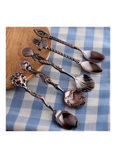 Buy 5-Piece Table Spoon Set Brown in UAE