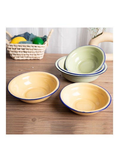 Buy Enamel Multifunctional Soup Bowl Yellow in UAE