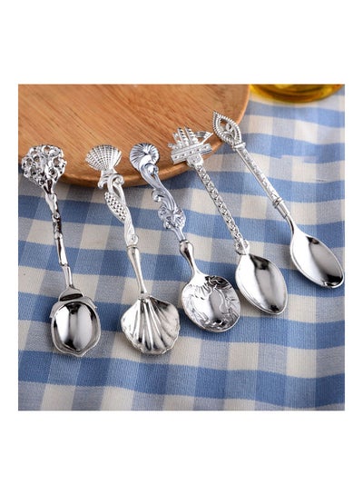 Buy 5-Piece Table Spoon Set Silver in UAE