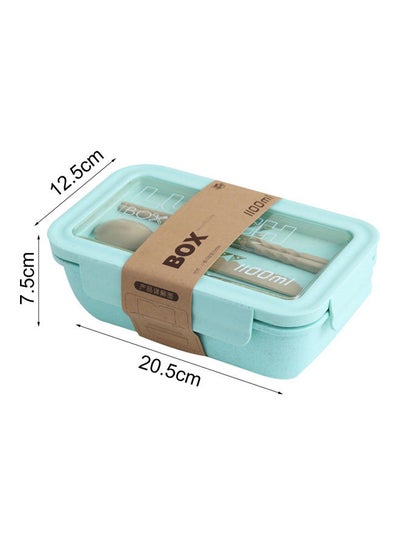 Buy Portable Convenient Plastic Lunch Box Green in Saudi Arabia