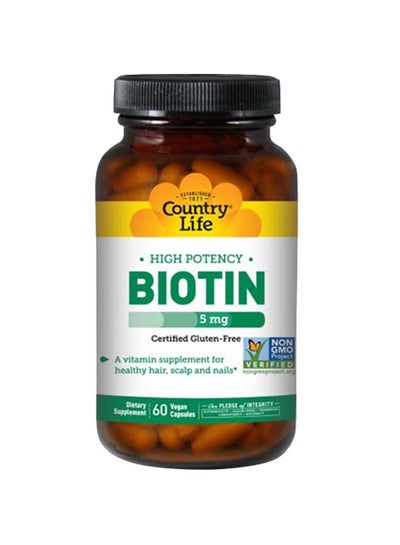 Buy High Potency Biotin 5 mg Vegan Capsules 60's in Saudi Arabia