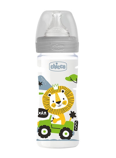 اشتري زجاجة رضاعة ويل بينج من البلاستيكية بسعة 250 مل مع حلمة من السيليكون بتدفق متوسط للأطفال من سن شهرين+ - لون محايد في مصر