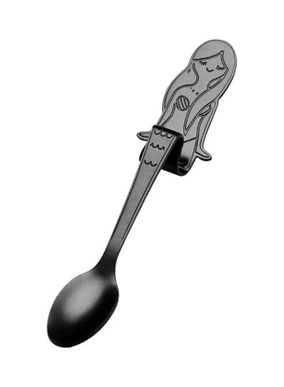 Buy Stainless Steel Cute Mermaid Spoon Black in Saudi Arabia